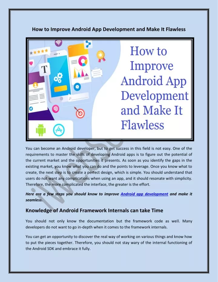 how to improve android app development and make