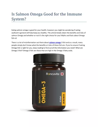 is salmon omega good for the immune system