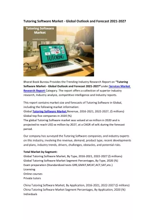tutoring software market global outlook