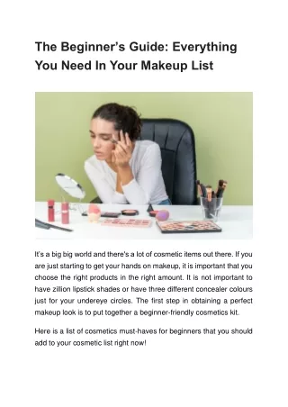 The Beginner’s Guide: Everything You Need In Your Makeup List