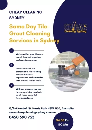 Same Day Tile-Grout Cleaning Services in Sydney