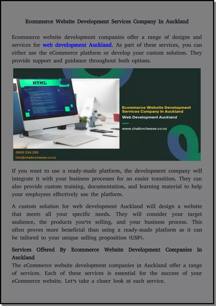 ecommerce website development services company