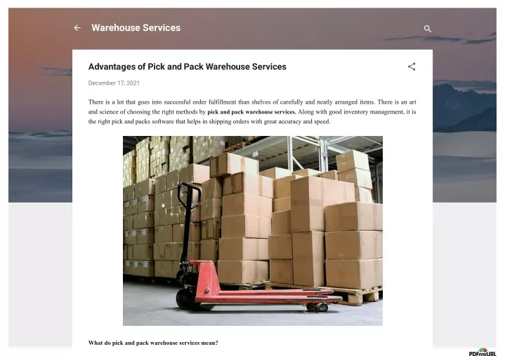 warehouse services