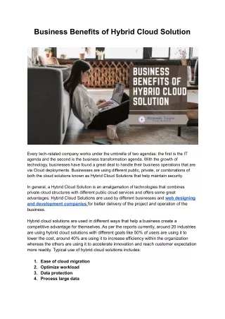 business benefits of hybrid cloud solution