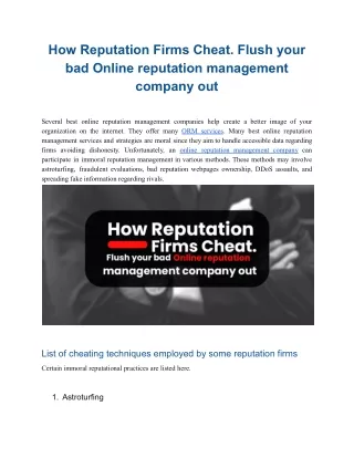How Reputation Firms Cheat. Flush your bad Online reputation management company out.docx (1)