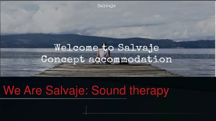 we are salvaje sound therapy