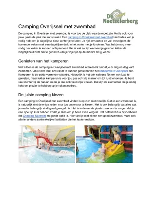 camping overijssel met zwembad