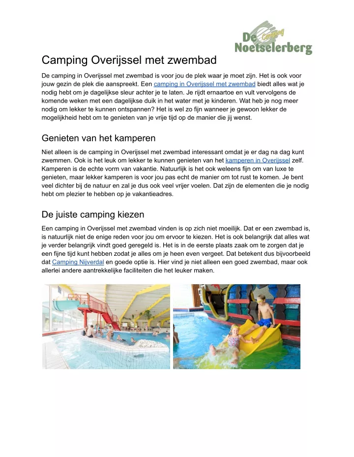 camping overijssel met zwembad