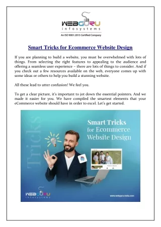 smart tricks for ecommerce website design