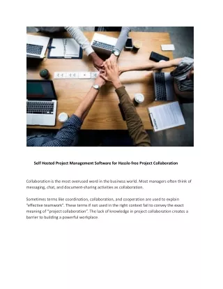 Self Hosted Project Management Software for Hassle-free Project Collaboration