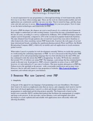 3 Reasons Why use Laravel over PHP