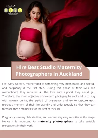 Hire Best Studio Maternity Photographers in Auckland
