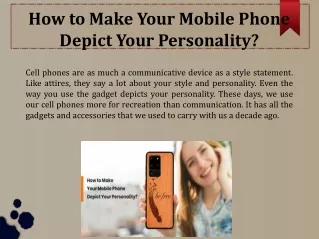 how to make your mobile phone depict your personality