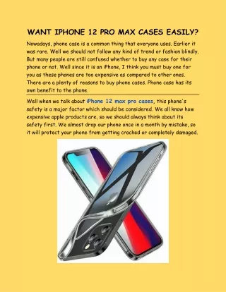 WANT IPHONE 12 PRO MAX CASES EASILY