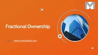 Fractional ownership of property & Investments in India