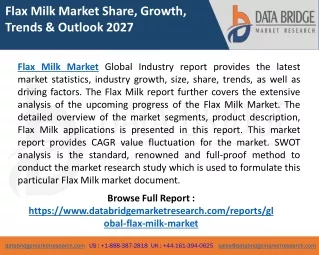 flax milk market share growth trends outlook 2027