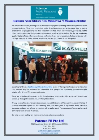 healthcare public relations firms making your