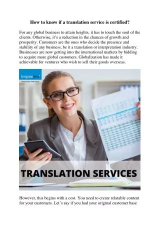 how to know if a translation service is certified