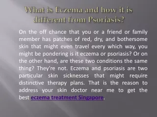 What is Eczema and how it is different from Psoriasis
