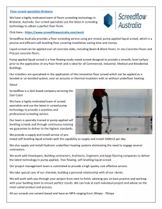 floor screed specialists brisbane