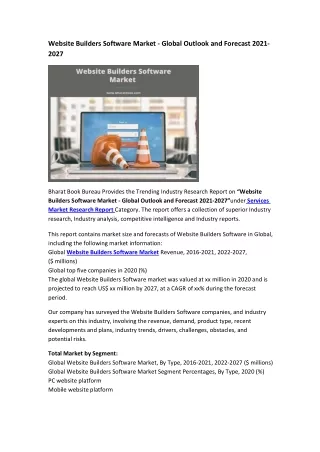 website builders software market global outlook
