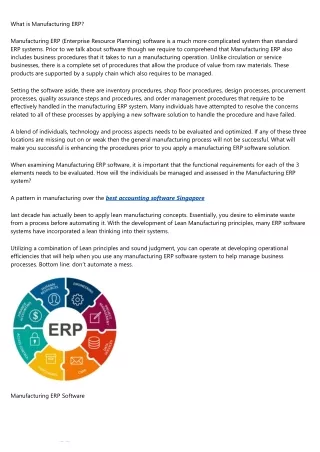 what is manufacturing erp
