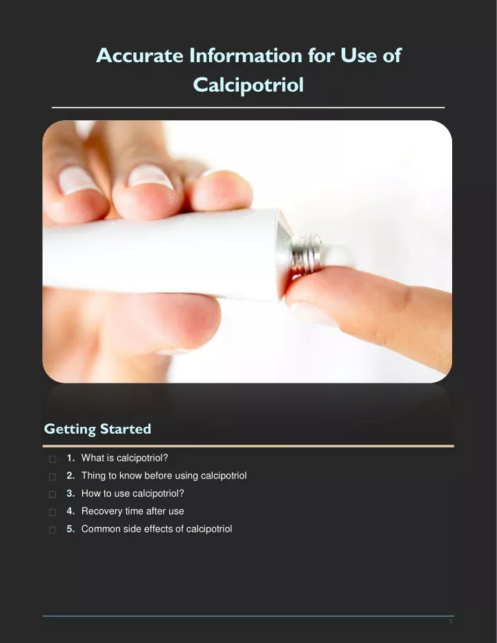 accurate information for use of calcipotriol