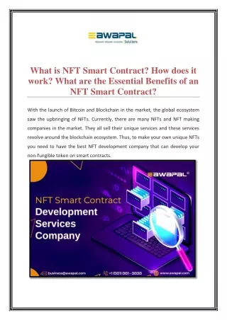 What is NFT Smart Contract? Ho does it work & Essential Benefits of a NFT Smart