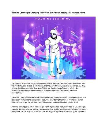 machine learning is changing the future