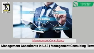 Management Consultants in UAE | Management Consulting Firms