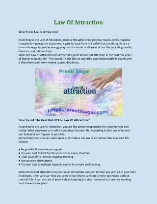 Best Law Of Attraction by Preeti Sagar