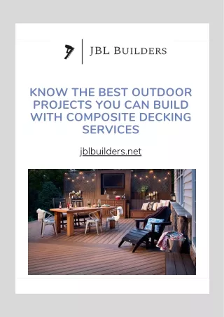 Know The Best Outdoor Projects You Can Build with Composite Decking Boards