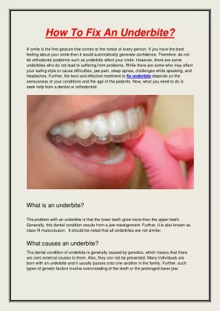 how to fix an underbite