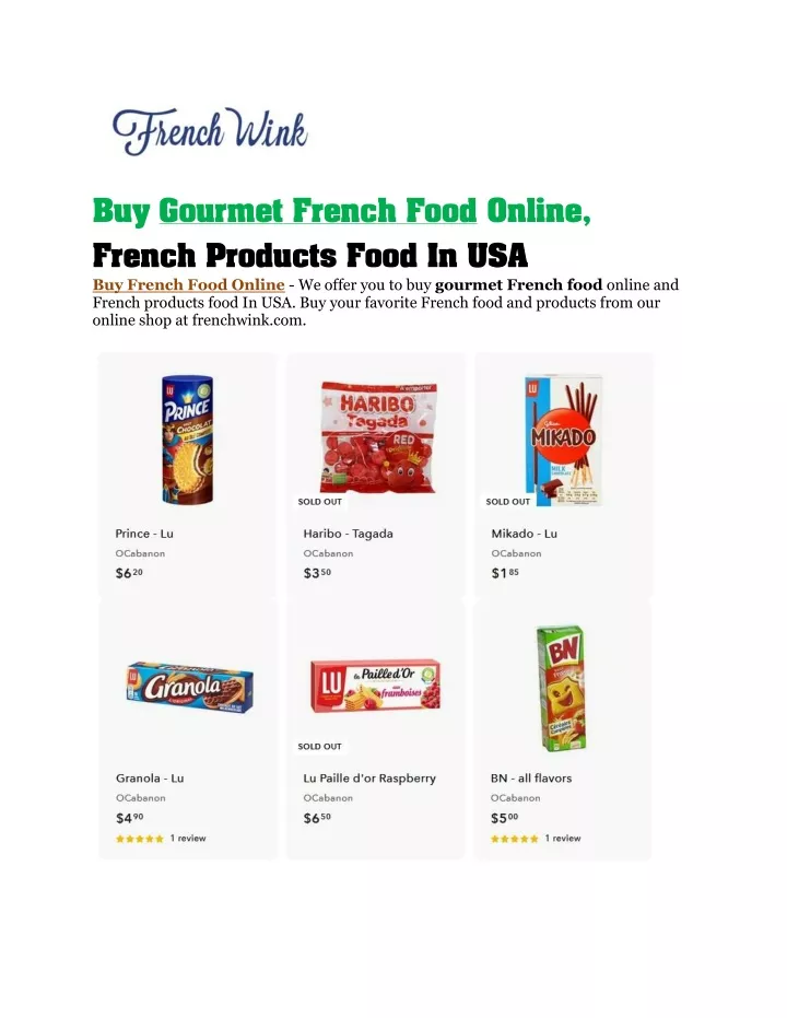 buy gourmet french food online french products