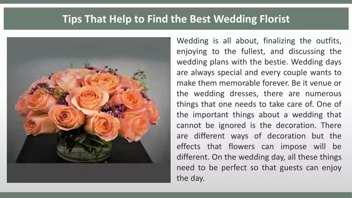 tips that help to find the best wedding florist