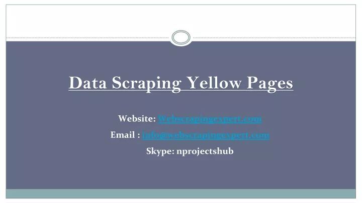 data scraping yellow pages