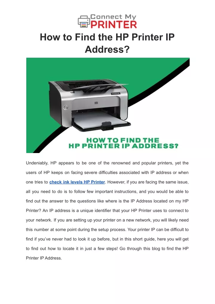 how to find the hp printer ip address