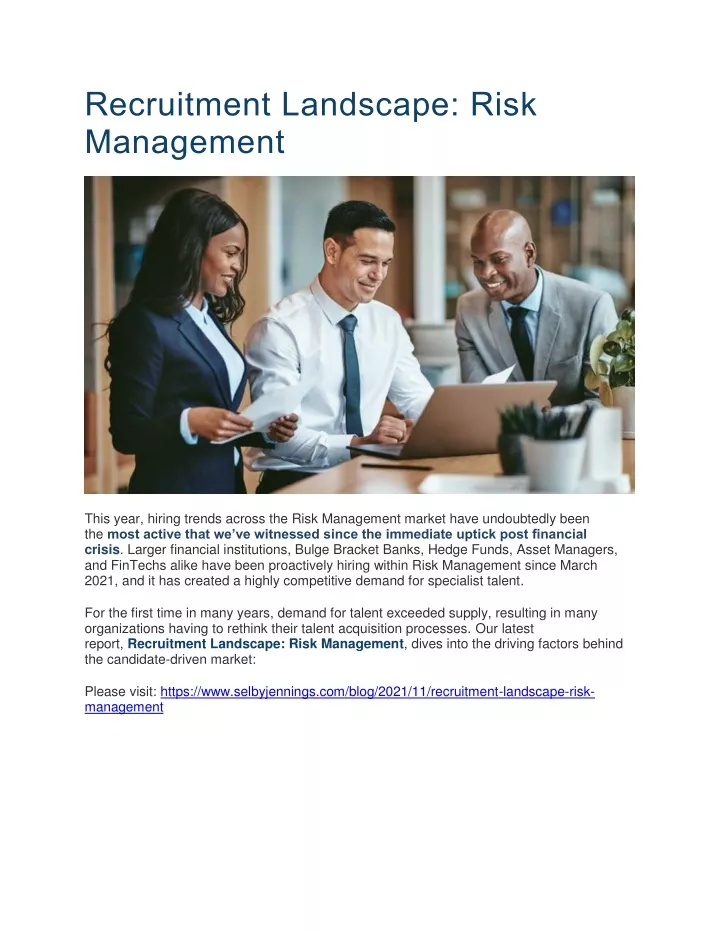 recruitment landscape risk management