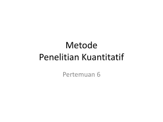 metode penelitian kuantitatif