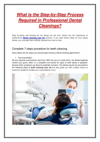 what is the step by step process required