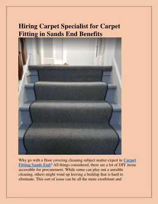 hiring carpet specialist for carpet fitting