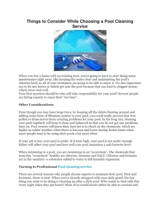 Things to Consider While Choosing a Pool Cleaning Service-converted