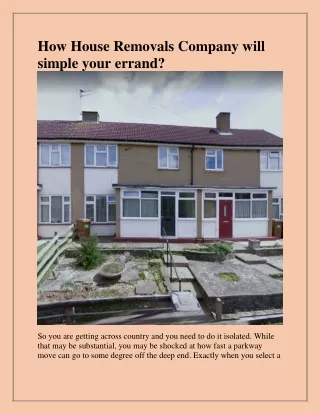 how house removals company will simple your errand