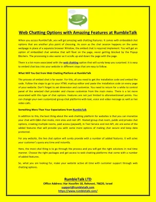 web chatting options with amazing features