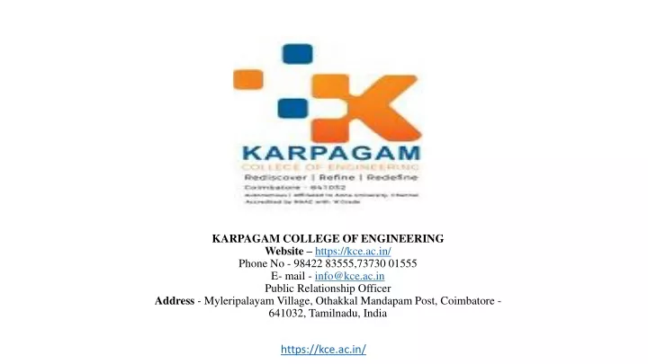 karpagam college of engineering website https