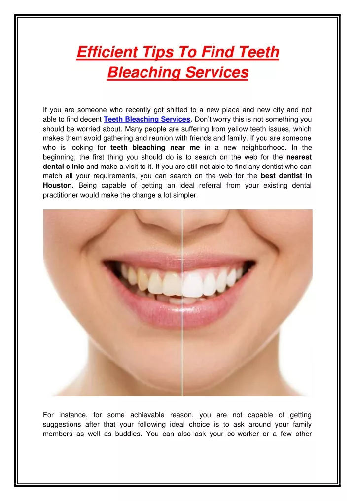 efficient tips to find teeth bleaching services