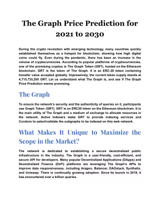 the graph price prediction for 2021 to 2030
