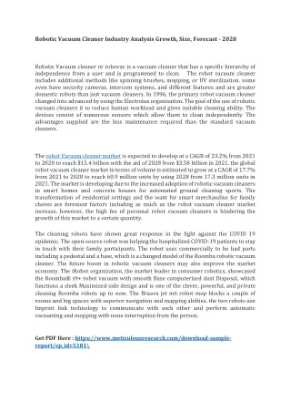 Robotic Vacuum Cleaner Market