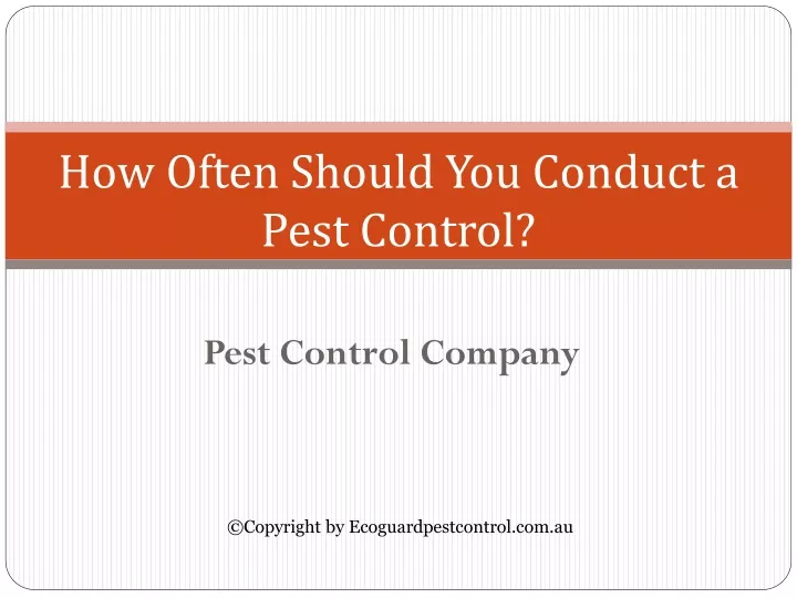 how often should you conduct a pest control