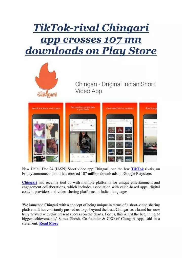 tiktok rival chingari app crosses
